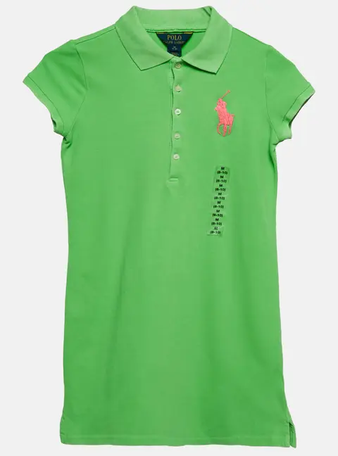 Polo Ralph Lauren Kids Green Pique Cotton Polo Dress 8-10 Yrs