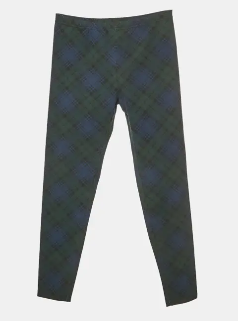 Polo Ralph Lauren Blue/Green Tartan Print Jersey Leggings L/12-14Yrs