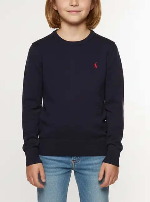 Polo Ralph Lauren Kids Navy Blue Knitted Crewneck Pullover 6Yrs