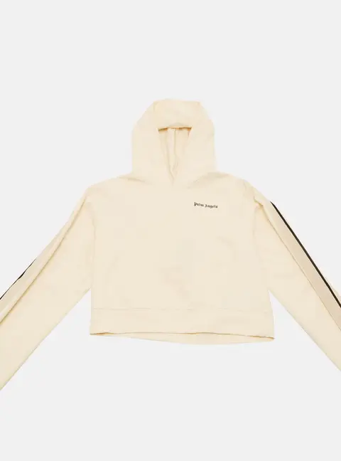 Palm Angels Kids Cream Jersey Hooded Sweatshirt 12 Yrs