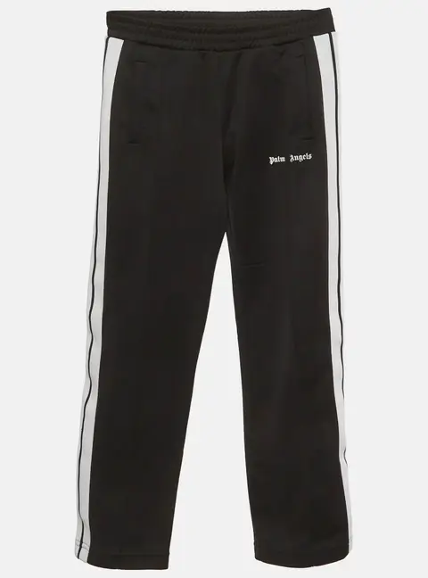 Palm Angels Kids Black/White Striped Jersey Track Pants 12 Yrs