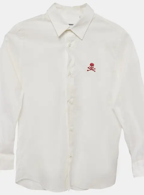 Philipp Plein Junior White Cotton Little Boss Shirt 10 Yrs