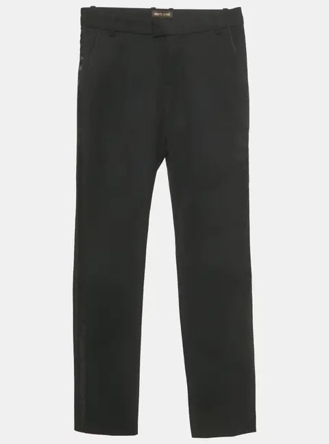 Roberto Cavalli Boys Black Black Wool Formal Pants XS