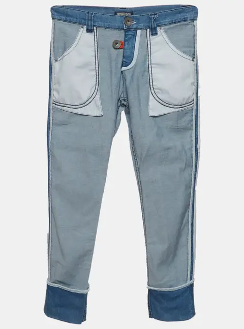 Roberto Cavalli Devils Kids Blue Denim Inside Out Jeans 9 Yrs/Waist 24"