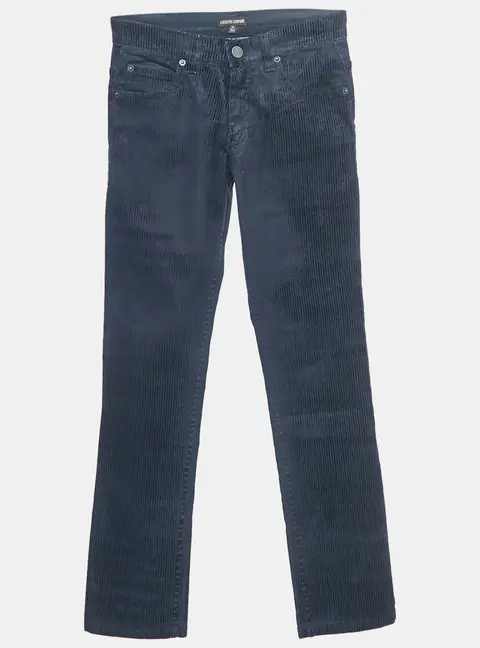 Roberto Cavalli Navy Blue Striped Denim Jeans 10 Yrs