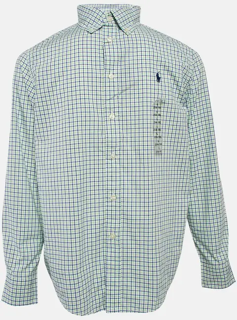 Ralph Lauren Kids Green Check Cotton Long Sleeve Shirt 14/16 Yrs