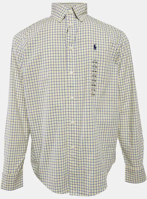 Ralph Lauren Kids Yellow/Blue Check Cotton Long Sleeve Shirt 14/16 Yrs