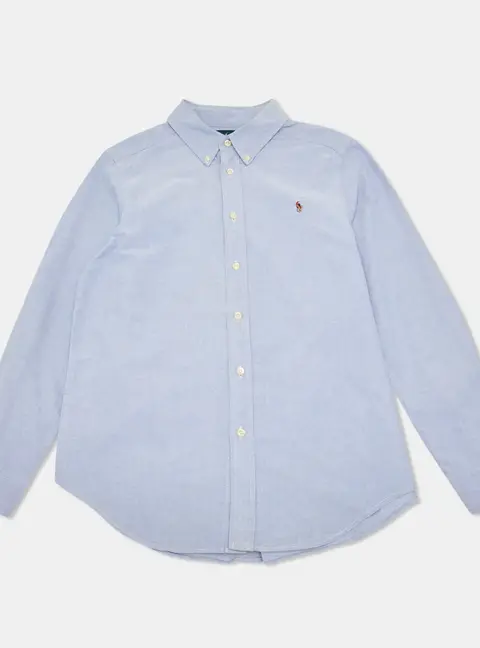 Ralph Lauren Blue Cotton Button Down Shirt Size 14-16 Yrs