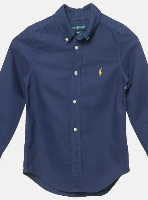Ralph Lauren Kids Blue Cotton Button Down Shirt 4 Yrs