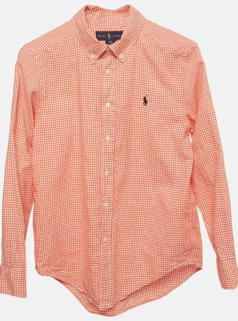 Ralph Lauren Kids Orange Gingham Checks Cotton Shirt 10-12Yrs