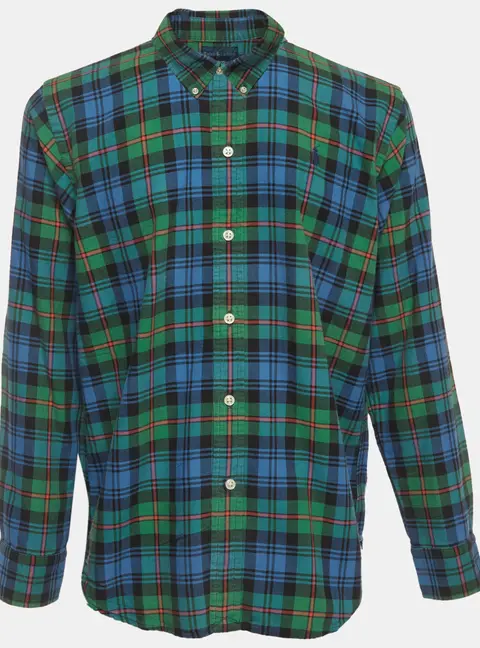 Ralph Lauren Blue/Green Checks Cotton Shirt L/14-16Yrs