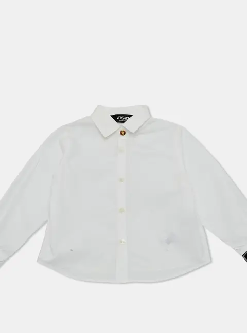 Versace Kids Cotton Poplin Button Down Shirt 18 M