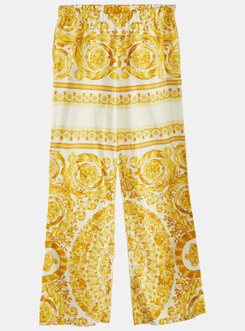 Versace White printed Cotton Pants 14R