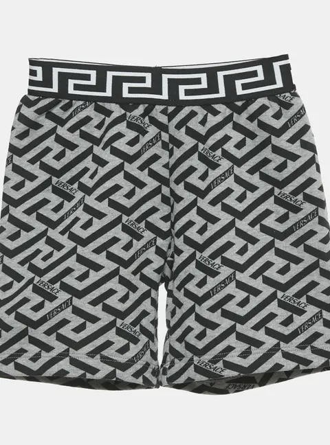 Versace Kids Grey Printed Jersey Shorts 36M