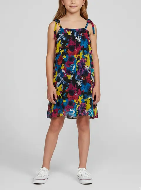 Young Versace Kids Multicolor Printed Crepe Strappy Dress Age 10 Yrs