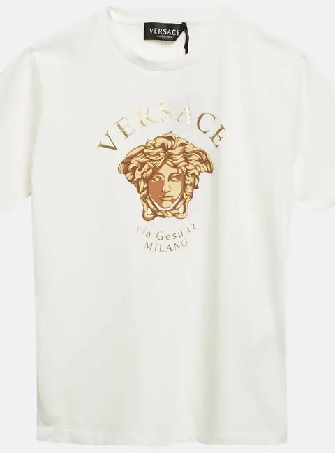 Versace Kids White Medusa Print Jersey T-Shirt 10 Yrs