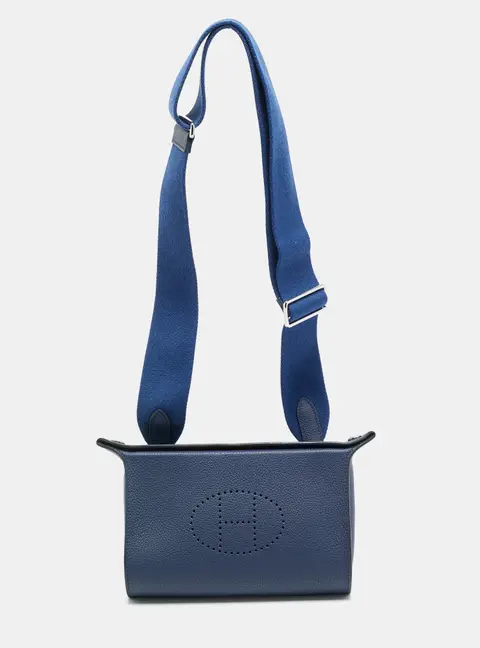 Hermes Videpoches Bleu Navy Togo Leather Shoulder Bag