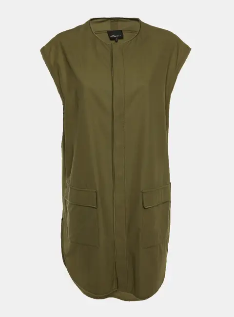 3.1 Phillip Lim Olive Green Cotton Crew Neck Tunic Dess M