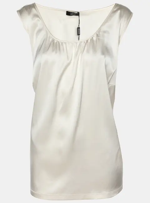Basler Cream Satin Sleeveless Top XL