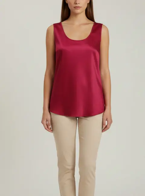 Basler Magenta Satin Sleeveless Top XXL