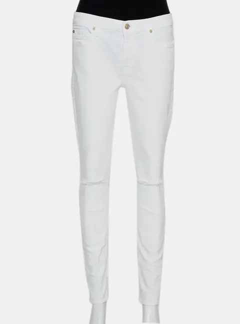 7forallmankind White Denim Skinny Ankle Length Jeans M