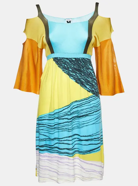 M Missoni Multicolor Printed  Jersey Short Dress M