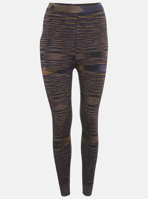 M Missoni Black Patterned Wool Blend Knit Capri Pants S