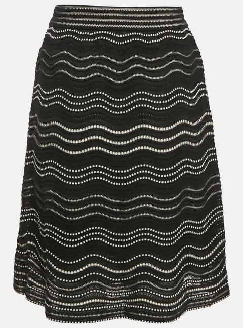 M Missoni Black Patterned Flared Short Skirt S