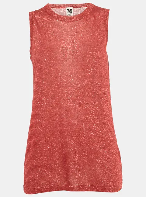 M Missoni Red Lurex Knit Sleeveless Top M