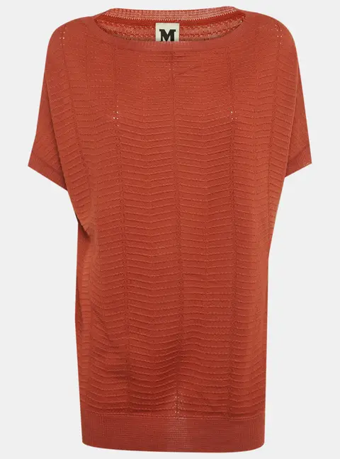 M Missoni Burnt Orange Patterned Knit Top M