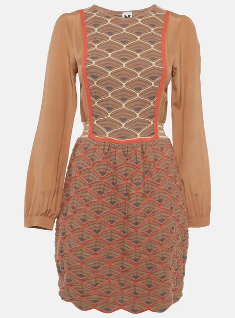 M Missoni Brown Patterned Knit Mini Dress M