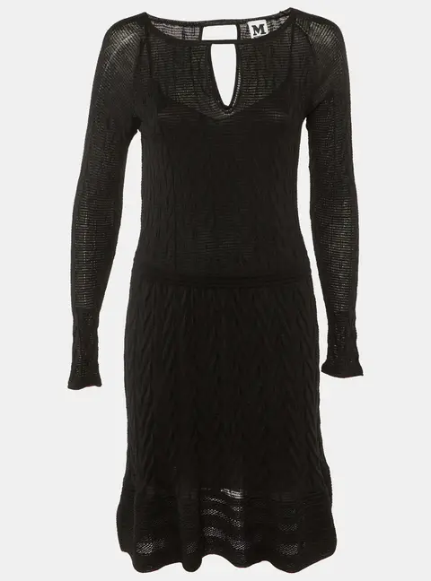 M Missoni Black Knit Midi Dress M