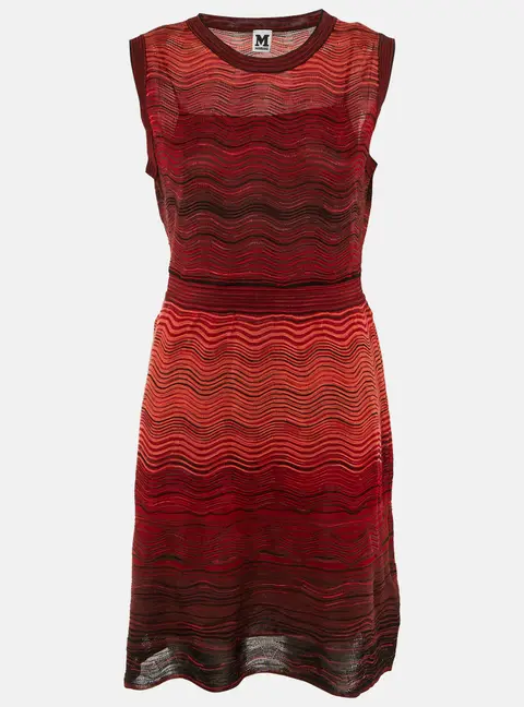 M Missoni Red/Black Pattered Knit Short Dress L