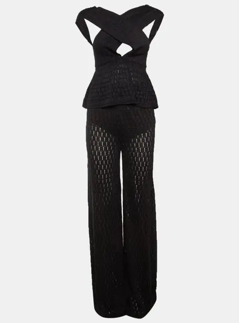 Missoni Midnight Blue Lurex Knit Top & Pants Set S
