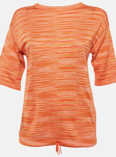 M Missoni Orange Striped Knit Top S