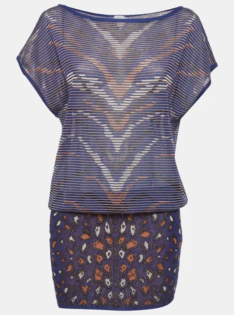 M Missoni Navy Blue Patterned Knit Top S