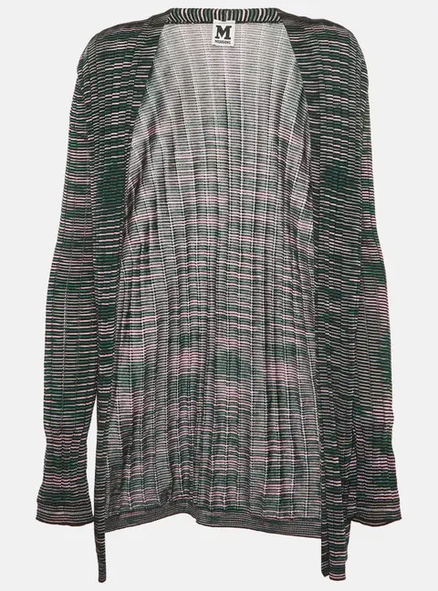 M Missoni Green/Pink Knit Open Front Cardigan S
