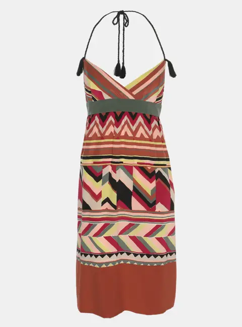 M Missoni Multicolor Printed Silk Mini Dress L