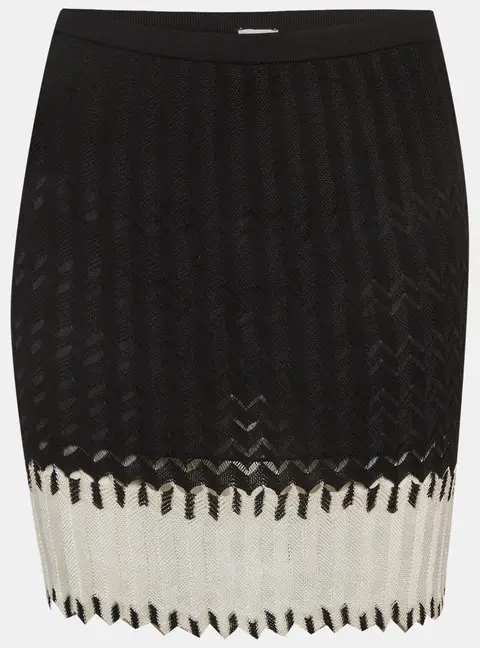 M Missoni Black Zig Zag Knit Mini Skirt M