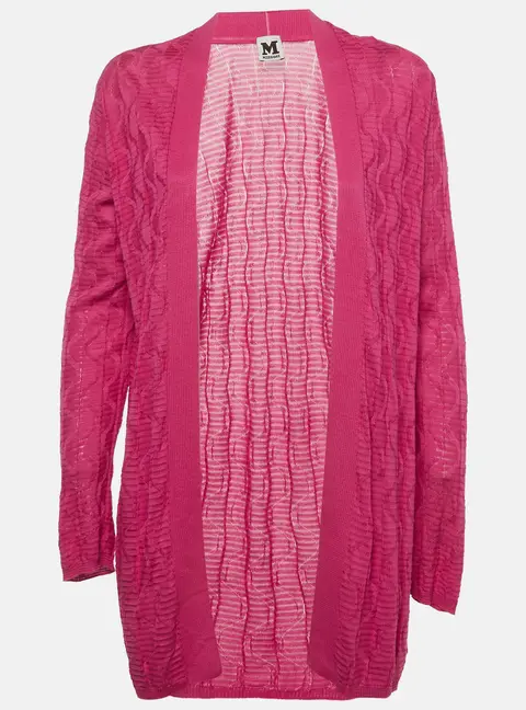 M Missoni Pink Textured Knit Cardigan M