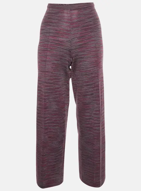 M Missoni Multicolour Patterned Rib Knit Straight Fit Pants M