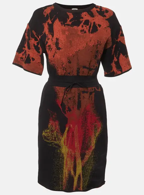 M Missoni Black Lava Jacquard Knit Mini Dress M