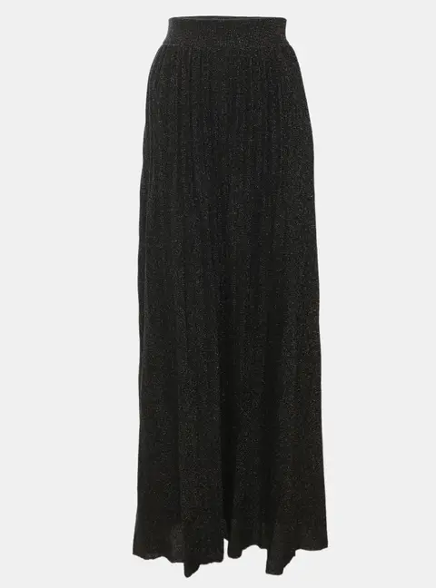 M Missoni Metallic Black Lurex and Knit Maxi Skirt L