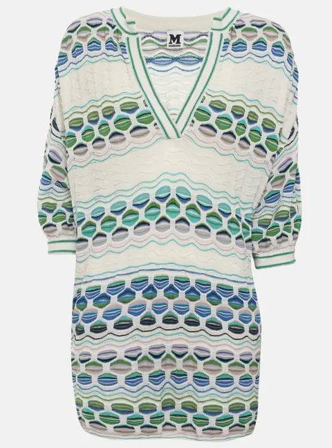 M Missoni Multicolor Printed Patterned Knit Tunic Top M