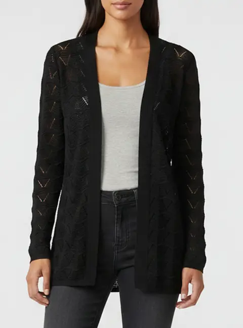 M Missoni Black Pointelle Knit Cardigan M