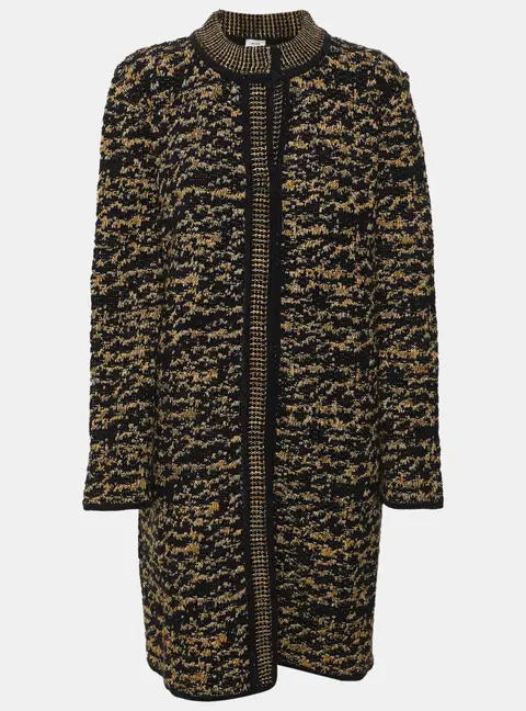 M Missoni Navy Blue/Yellow Tweed Cardigan L