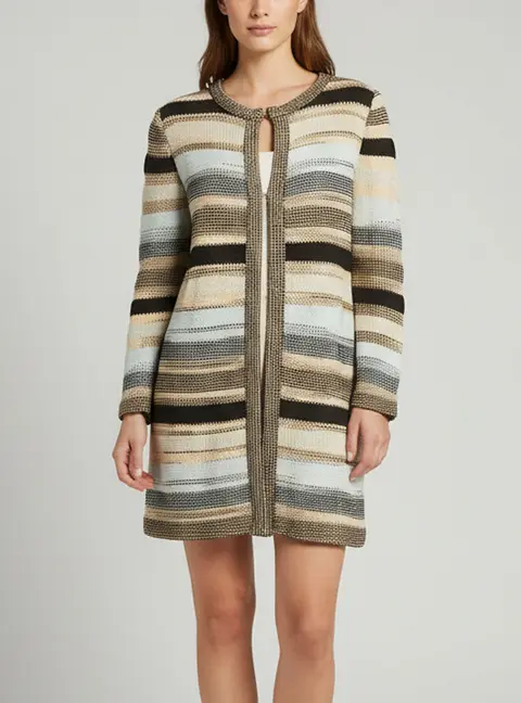 M Missoni Multicolor Striped Jacquard Cardigan M