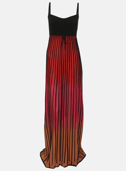 M Missoni Multicolor Ombre Ribbed Knit Maxi Dress S