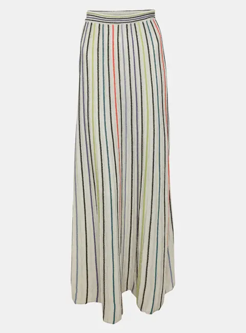 M Missoni Multicolor Lurex Knit Fabric Maxi Skirt L
