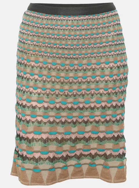 M Missoni Multicolor Printed Patterned Knit Mini Skirt L